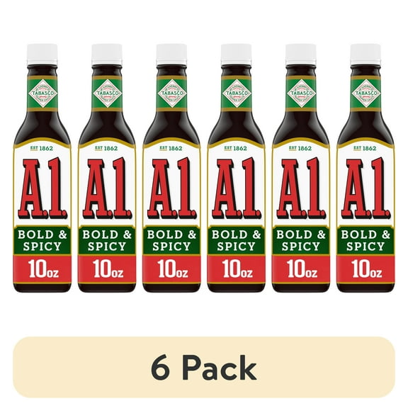 (6 pack) A.1. Bold & Spicy Sauce with Tabasco, 10 oz. Bottle
