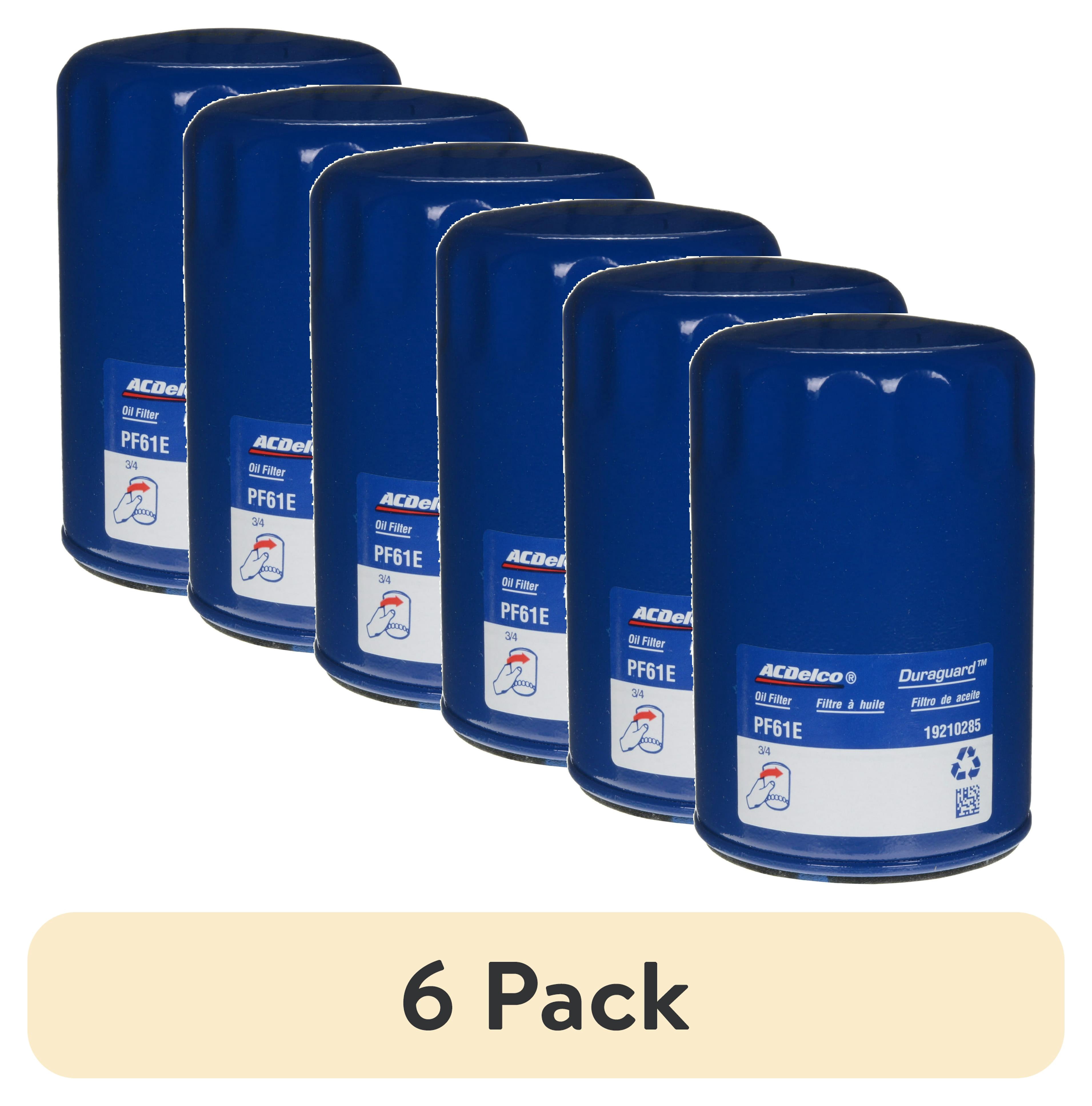 (6 pack) ACDelco Original Equipment PF61E Professional Engine Oil Filter 4.75" Height 3.25" Width 3.25" Length