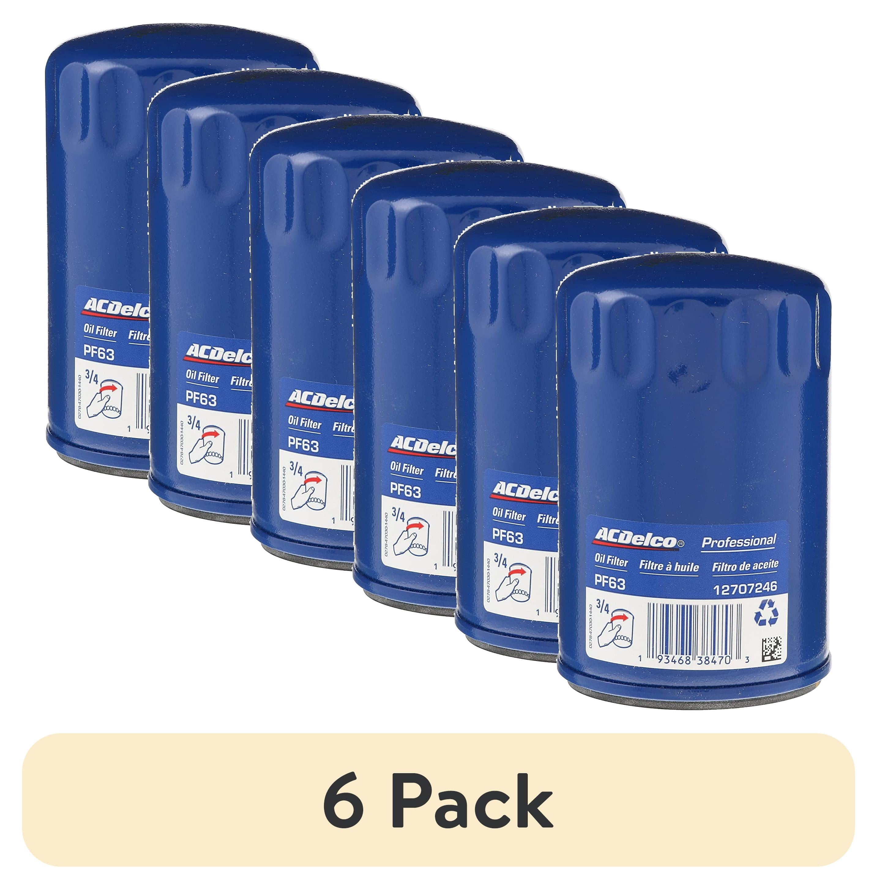 (6 pack) ACDelco Original Equipment PF63 Professional Engine Oil Filter 4.78" Height 3.16" Width 3.16" Length