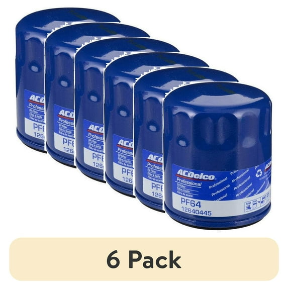 (6 pack) ACDelco Original Equipment PF64 Professional Engine Oil Filter 3.66" Height 3.16" Width 3.16" Length