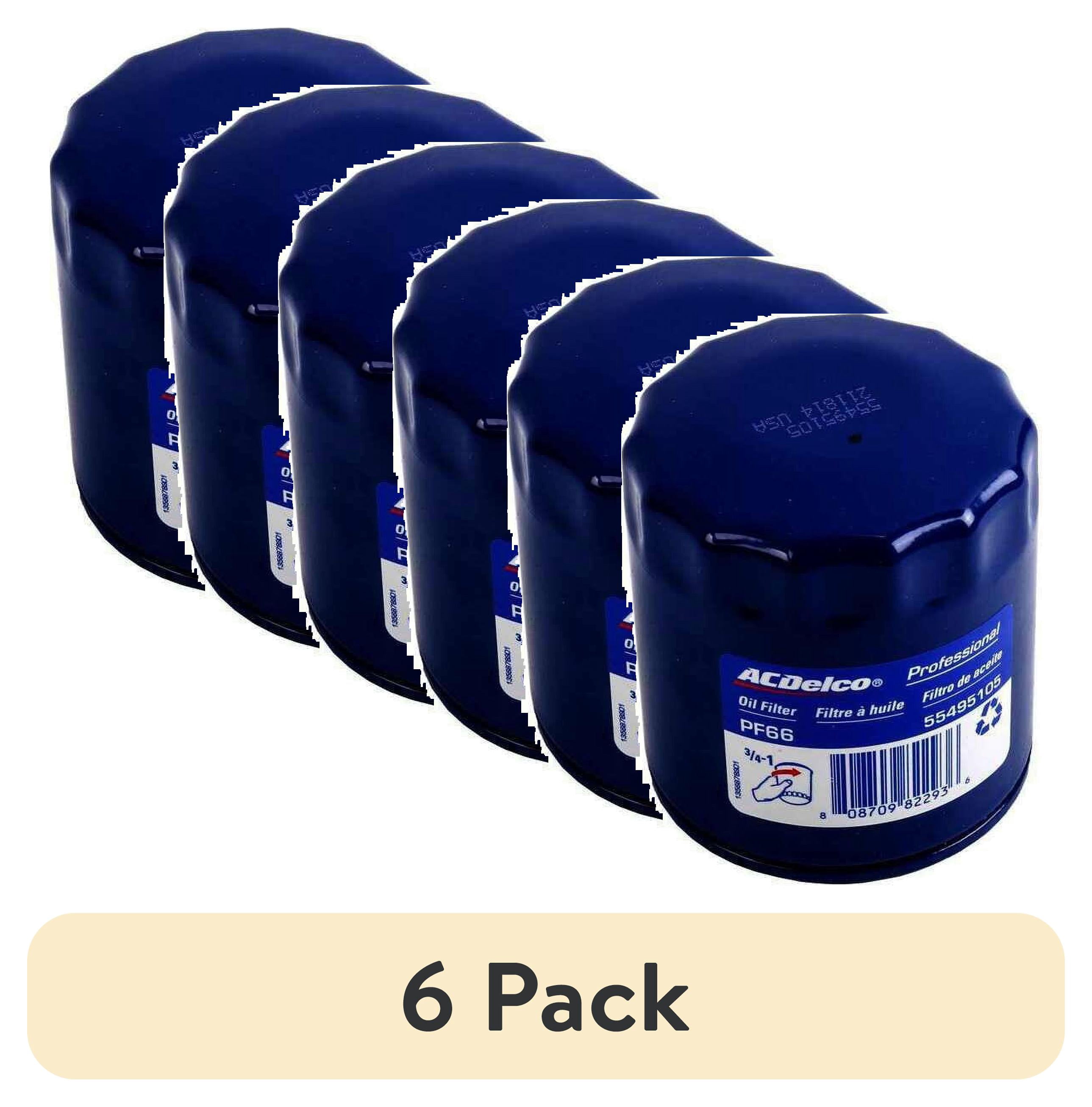 (6 pack) ACDelco Original Equipment PF66 Professional Engine Oil Filter 3.38" Height 3.16" Width 3.16" Length