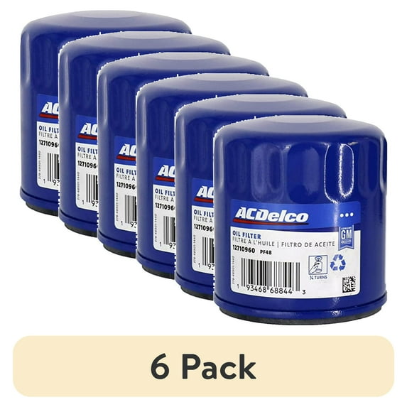 (6 pack) ACDelco PF48 Original Equipment Professional Engine Oil Filter Height 3.24" Length 3.31"