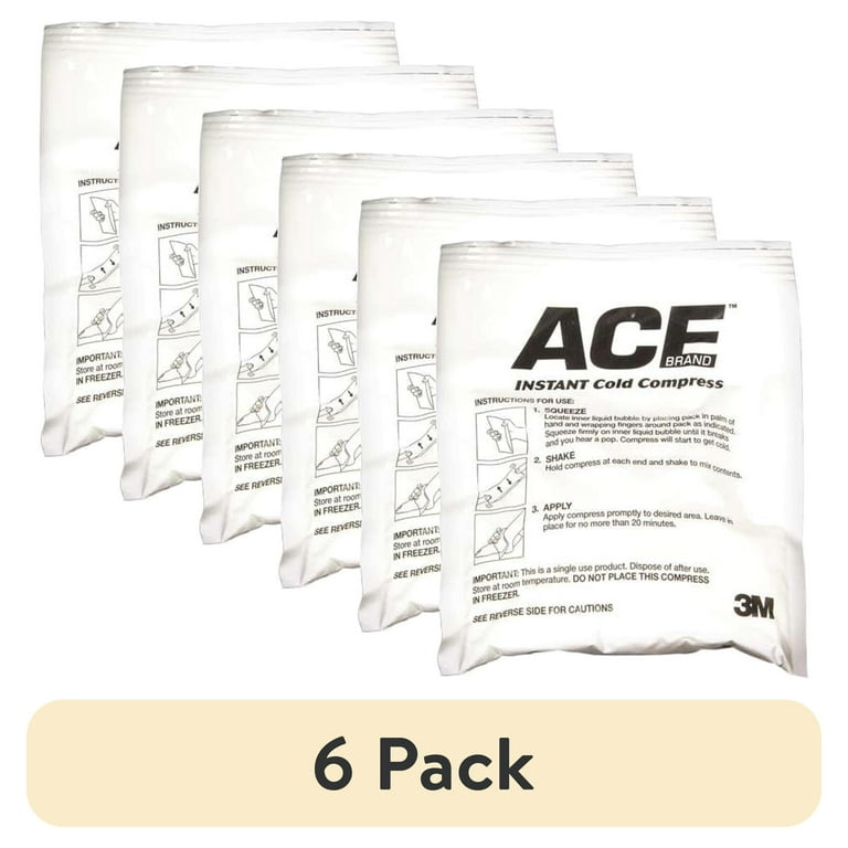 6 pack) ACE Brand Instant Cold Compress, Disposable Single-Use
