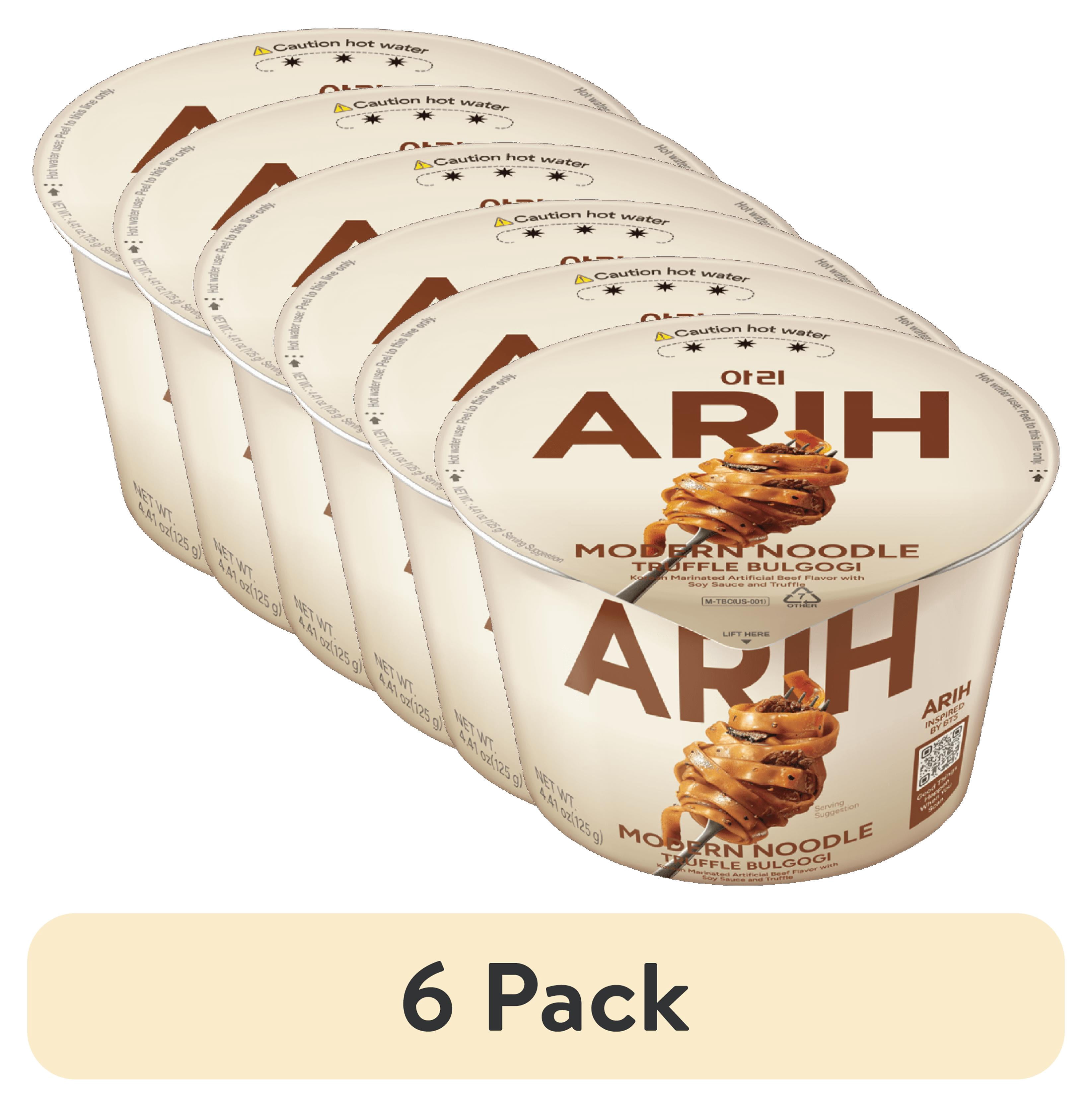(6 pack) ARIH Modern Noodles, Western-Korean Fusion Soup-Less Noodles, Truffle Bulgogi, Bowl