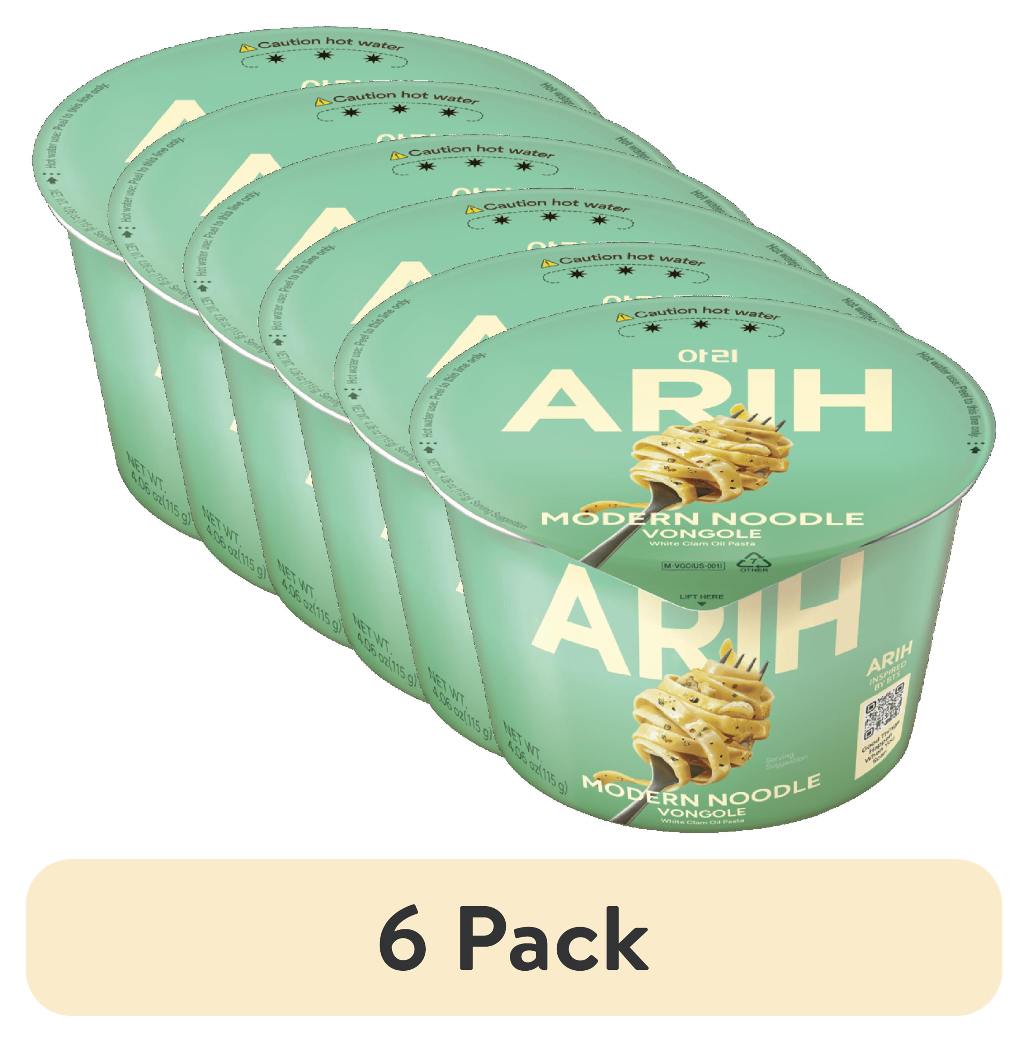 (6 pack) ARIH Modern Noodles, Western-Korean Fusion Soup-Less Noodles, Vongole, Bowl