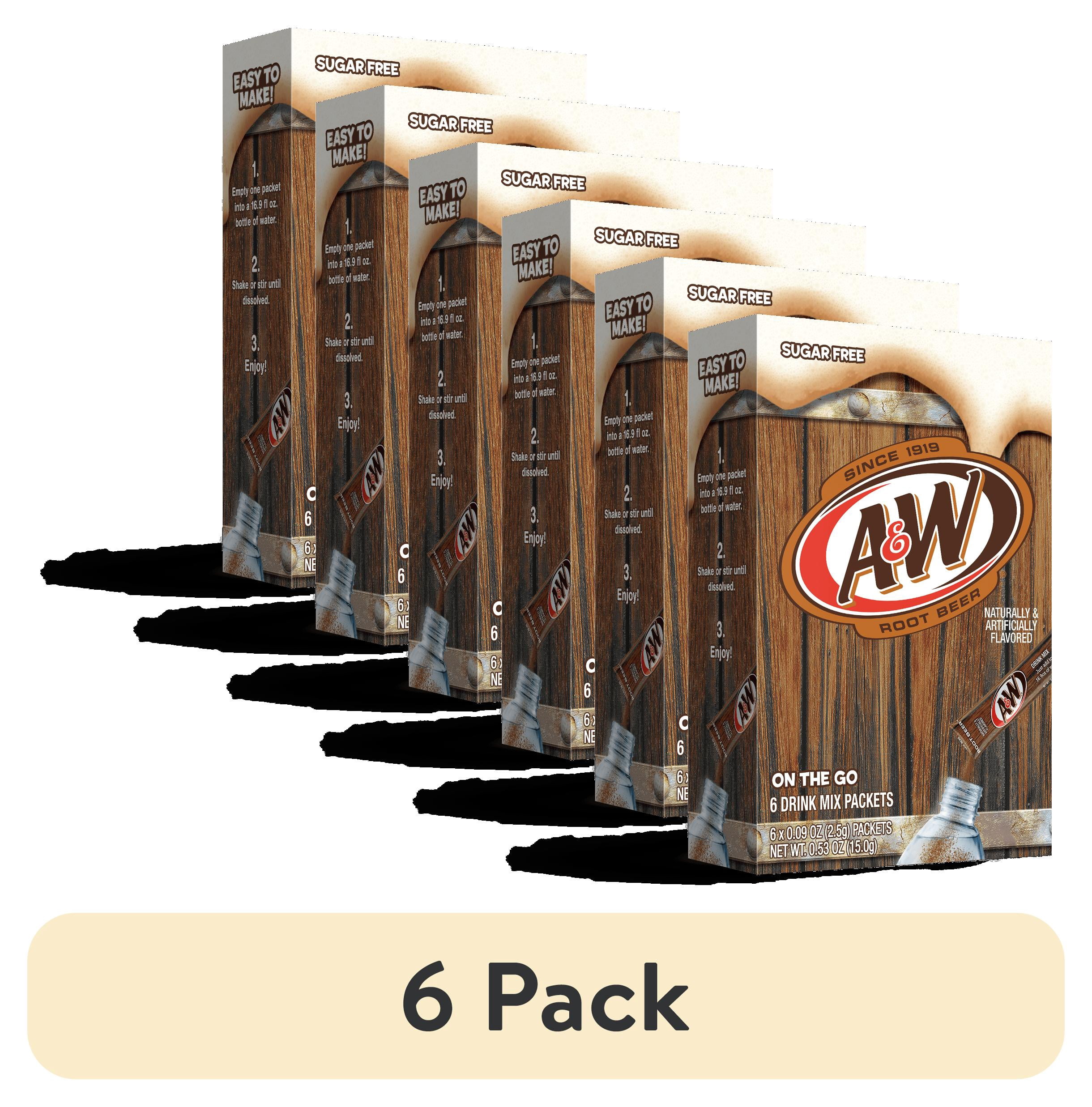 (6 pack) AW Root Beer Powder Drink Mix, Sugar-Free, 12 Pack