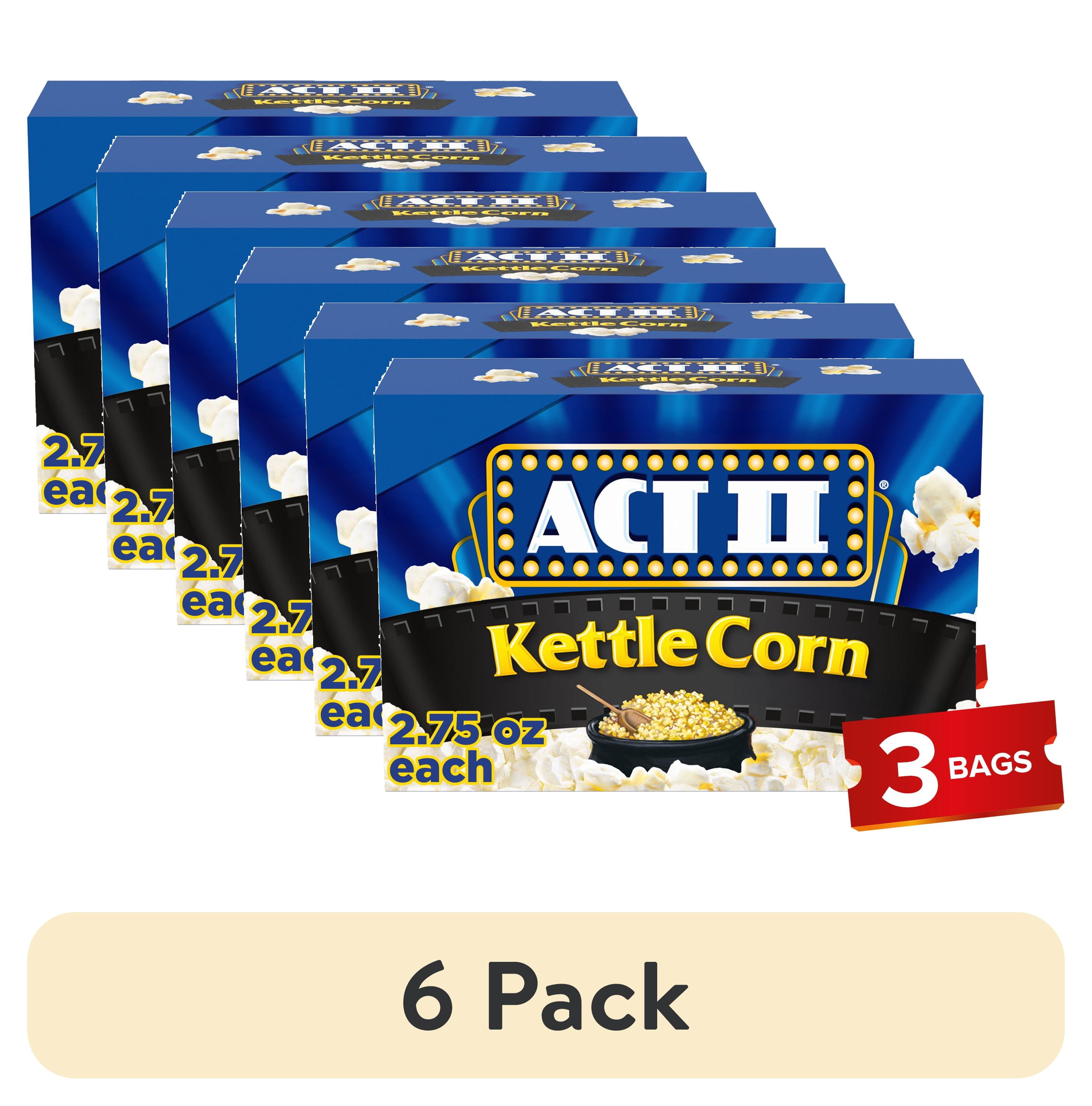 ACT II Sweet and Salty Kettle Corn Microwave Popcorn, 100% Whole