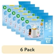 (6 pack) Air Wick Essential Mist Scented Oil Air Freshener Diffuser Starter Kit, Linen and Petals, 2 Piece