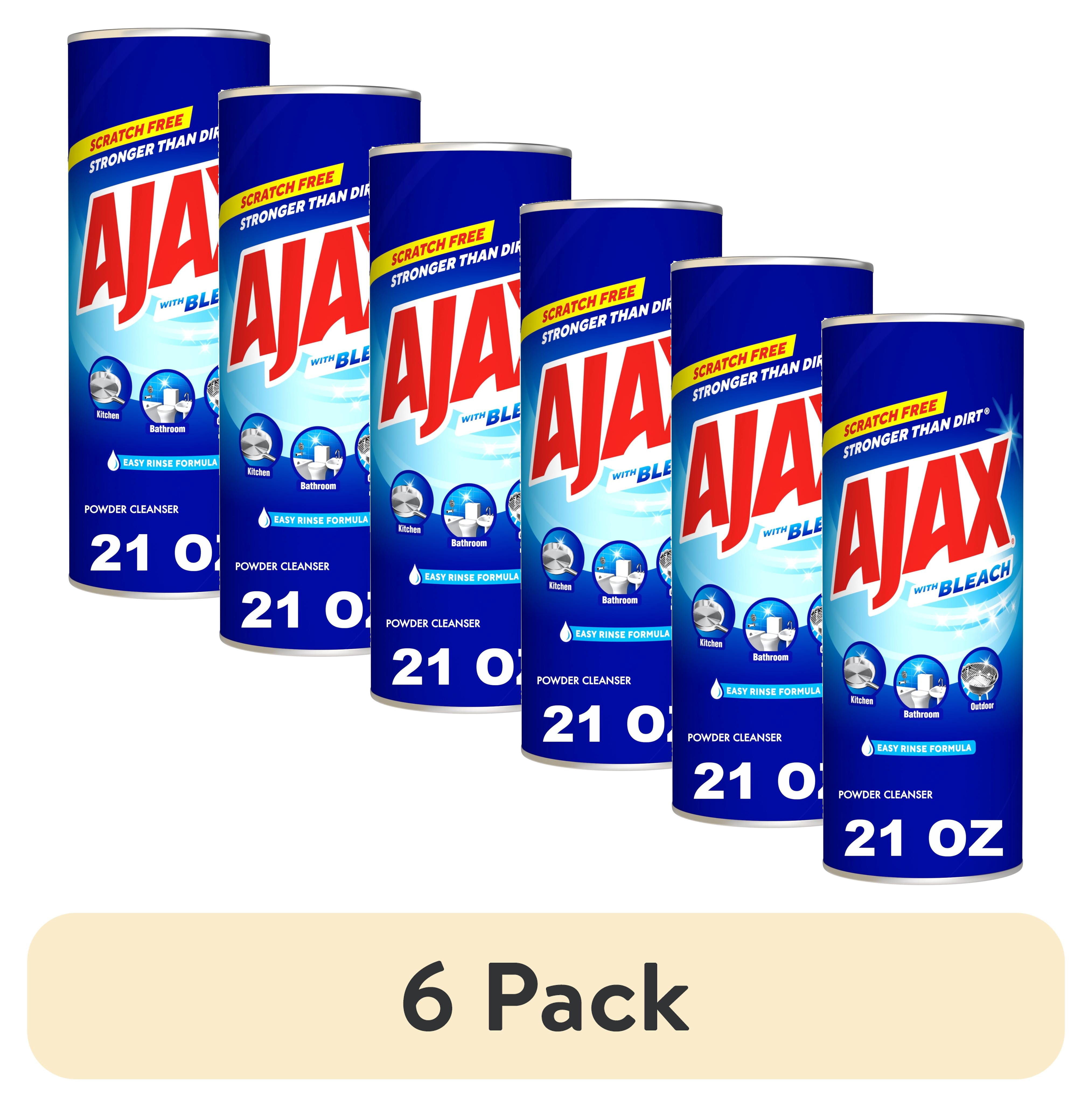 6 pack) Ajax Powder Cleanser with Bleach, Scratch-Free Formula, 21