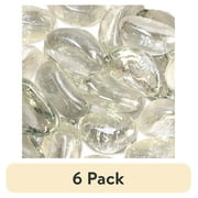 (6 pack) Akasha Crescent Shape Glass Gems, Sparkling Clear, 12 Oz. Bag