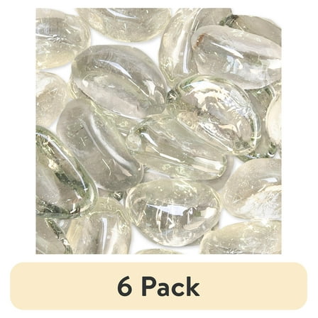 (6 pack) Akasha  Crescent Shape Glass Gems,  Sparkling Clear,  12 Oz. Bag