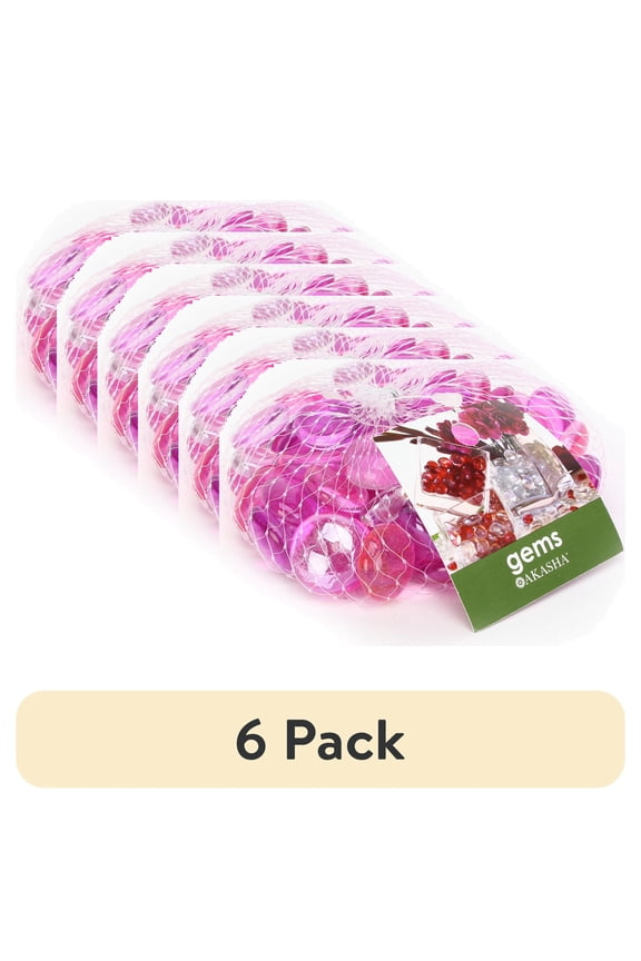 (6 pack) Akasha Decorative Lavender Mix Glass Gems, 12 oz. Bag