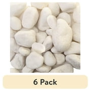 6 pack Akasha Decorative White Natural Rocks, 16 oz. Bag