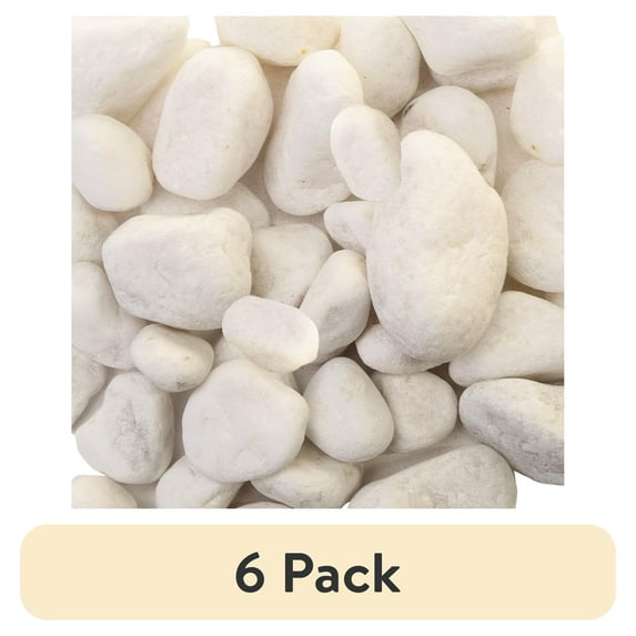 (6 pack) Akasha Decorative White Natural Rocks, 16 oz. Bag