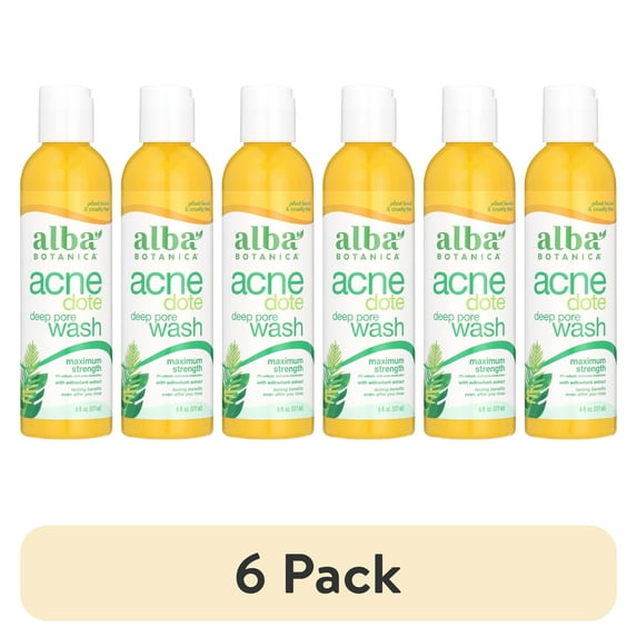 (6 pack) Alba Botanica Acnedote Maximum Strength Facial Deep Pore Wash, 6 fl oz