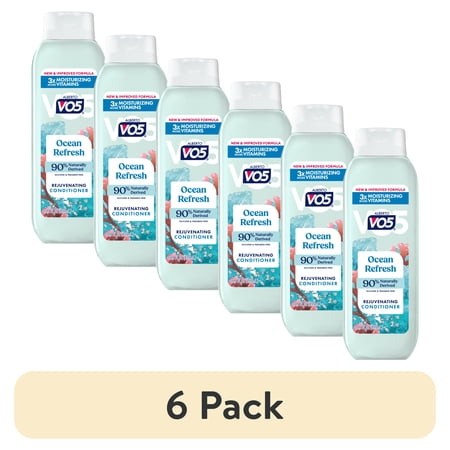 (6 pack) Alberto VO5 Ocean Refresh Rejuvenating Hair Conditioner with Sea Minerals, 98% Naturally Derived, Paraben Free, Vitamin-Enriched Formula for Fresh, Soft Hair
