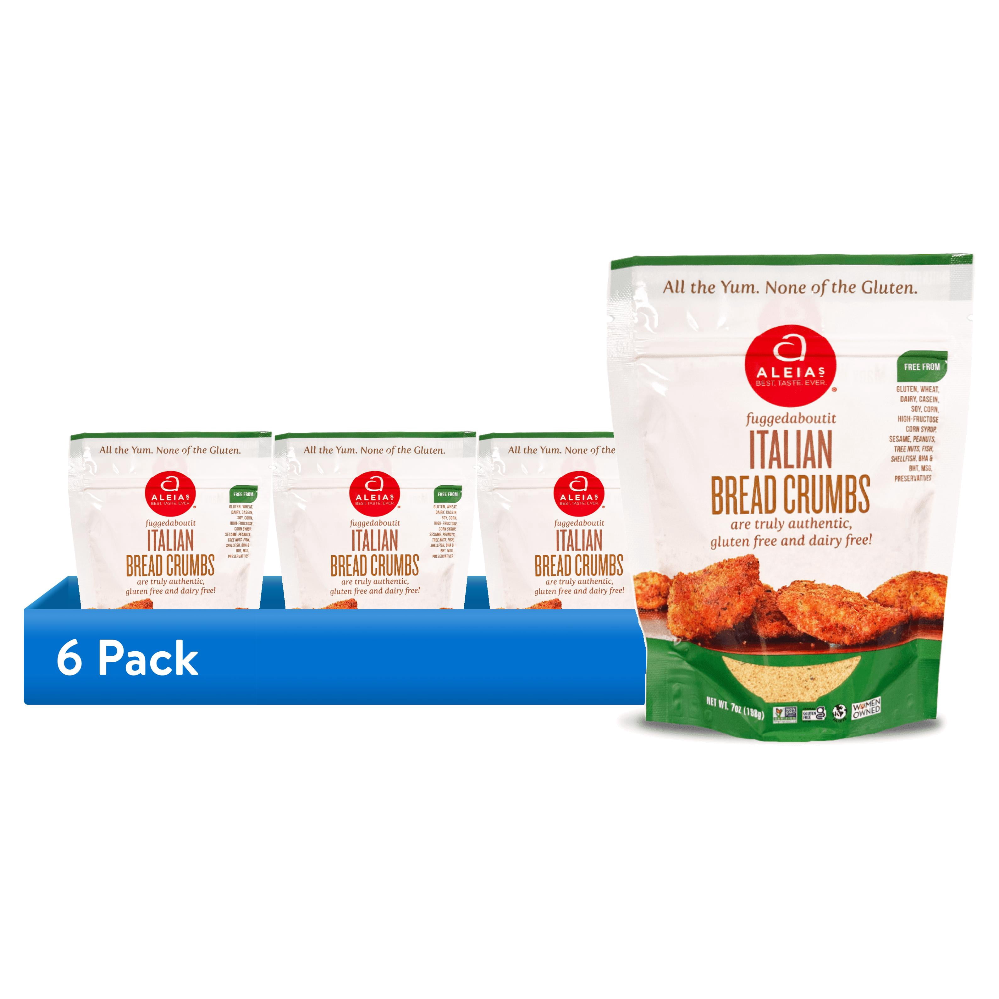 (6 pack) Aleia's Gluten Free Italian Bread Crumbs – 7 oz – Non-GMO, Dairy Free, Kosher, Low Sodium