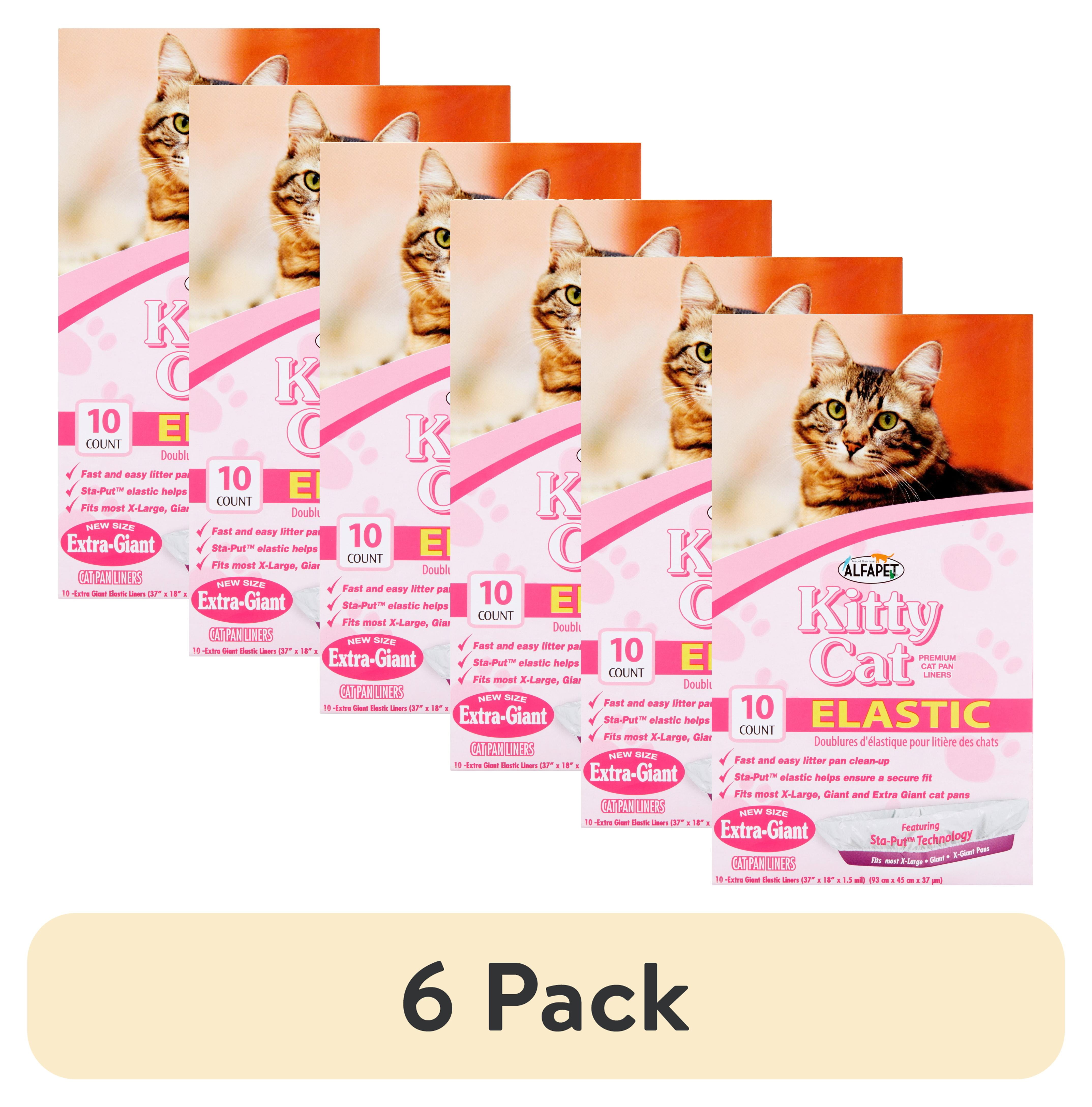pack) Alfapet, Kitty Cat Elastic Litter Box Liners, 10 Count