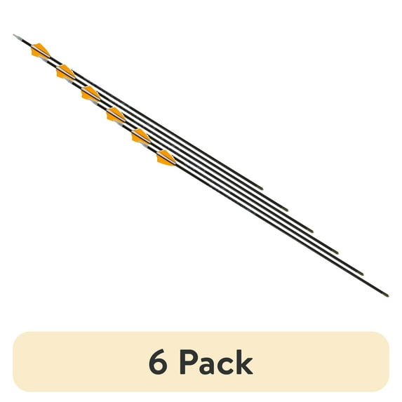 (6 pack) Allen Company 26" Fearless G2 Youth Target Fiberglass Arrow, Black