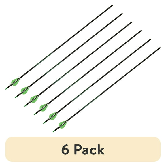(6 pack) Allen Company Kryptos Carbon Arrow, 29" with 2" Profile Vanes, Black, Hunting Arrow
