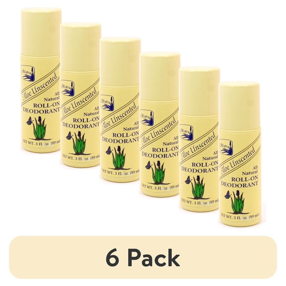 (6 pack) Aloe Based Roll-On Deoderant (Unscented) by Alvera - 3 Ounces