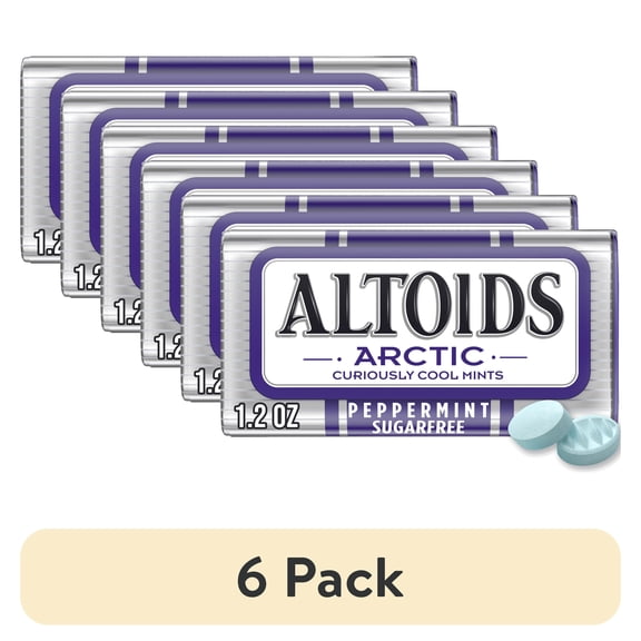 (6 pack) Altoids Arctic Peppermint Sugar Free Breath Mints - 1.2oz Tin