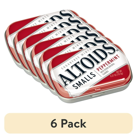 (6 pack) Altoids Smalls Peppermint Sugar Free Mints Single Pack, 0.37 Ounce