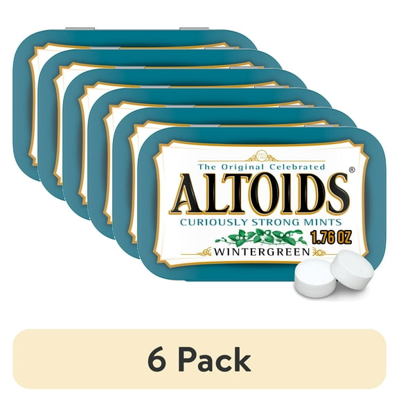 (6 pack) Altoids Wintergreen Breath Mints - 1.76 oz Tin