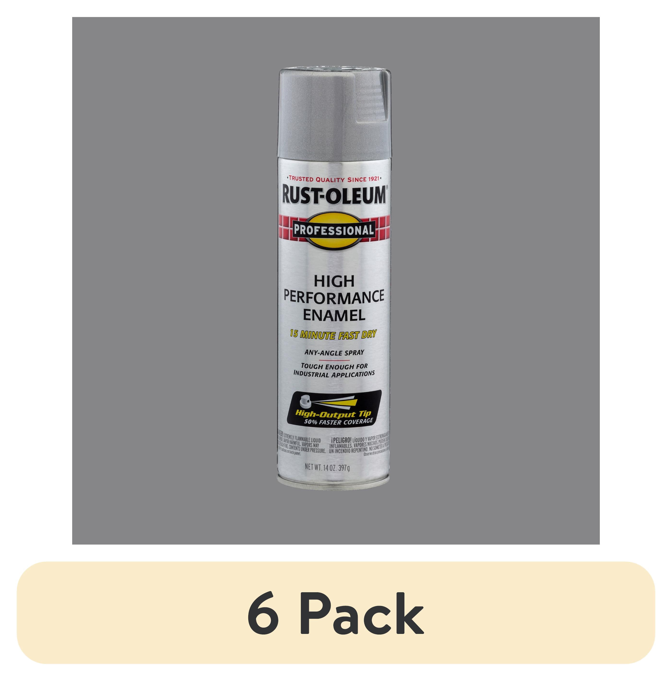 (6 pack) Aluminum, Rust-Oleum Professional High Performance Gloss Enamel Spray Paint-7515838, 15 oz
