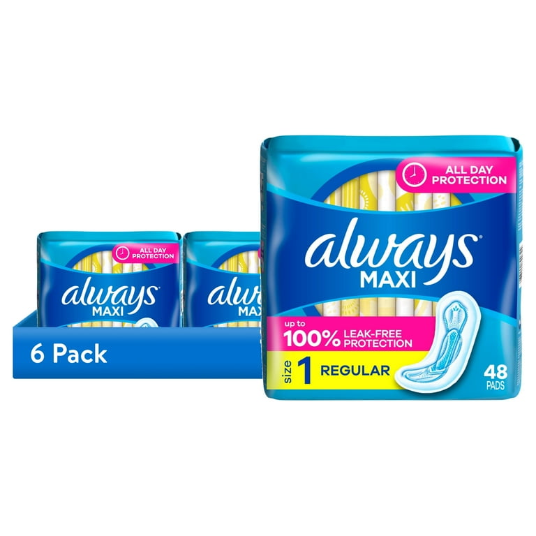 8㎝ CD 希少　オールウェイズ　ALWAYS 6 pack) Always Maxi Pads without Wings, Size 1, Regular Absorbency