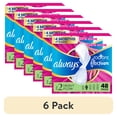 (6 pack) Always Radiant with FlexFoam Pads, Size 2, Heavy, Wings, 48 ...
