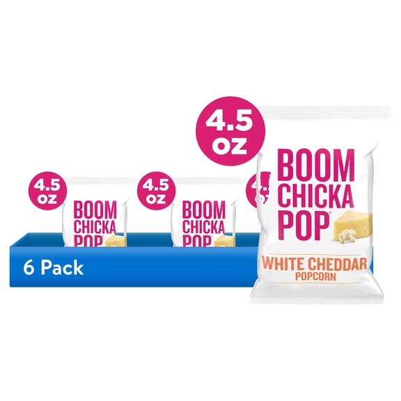 (6 pack) Angie's BOOMCHICKAPOP White Cheddar Popcorn, 4.5 oz.