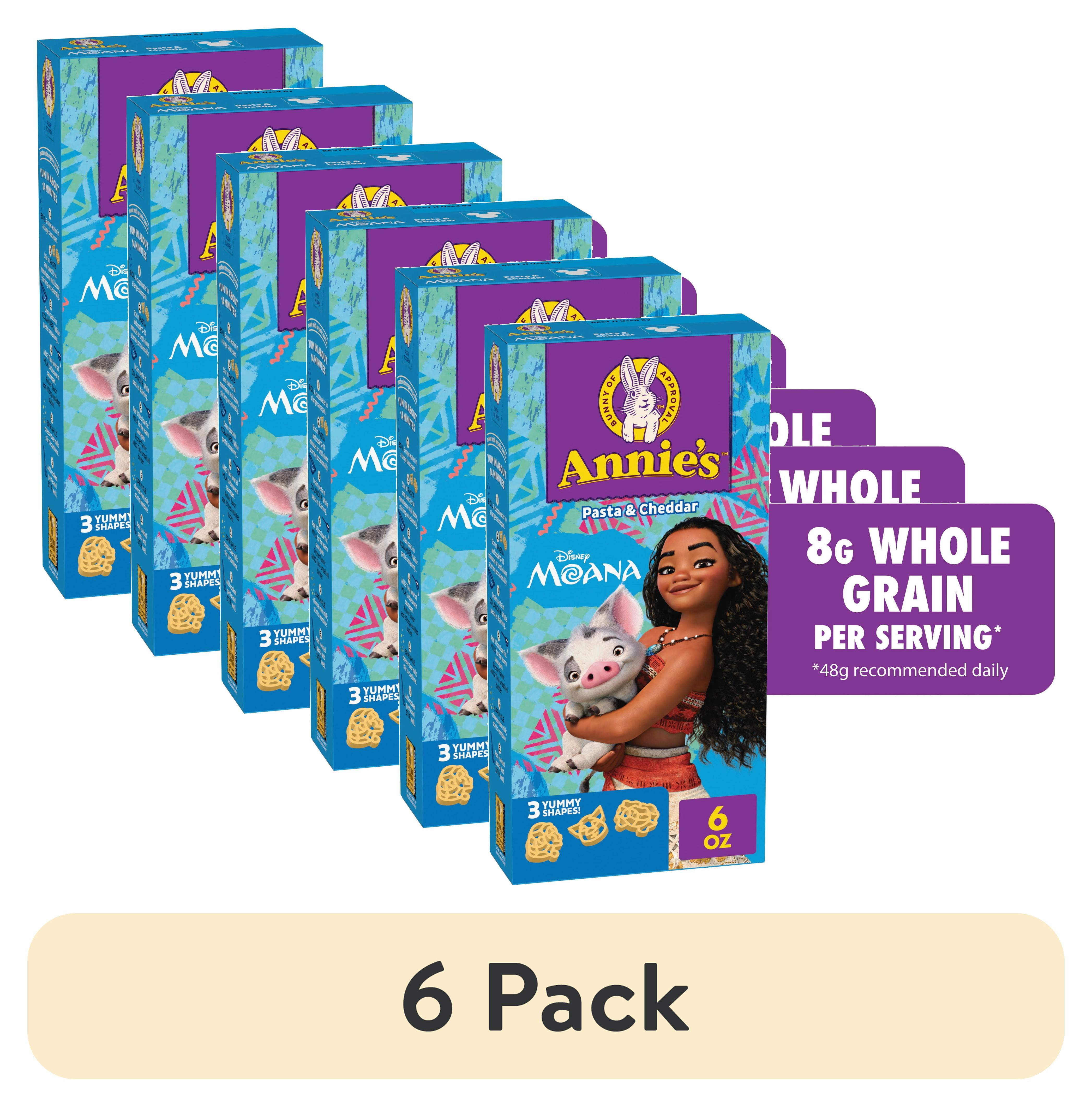 (6 pack) Annie's Disney Moana Pasta and Cheddar Mac and Cheese, Kids Dinner Side, 6 oz