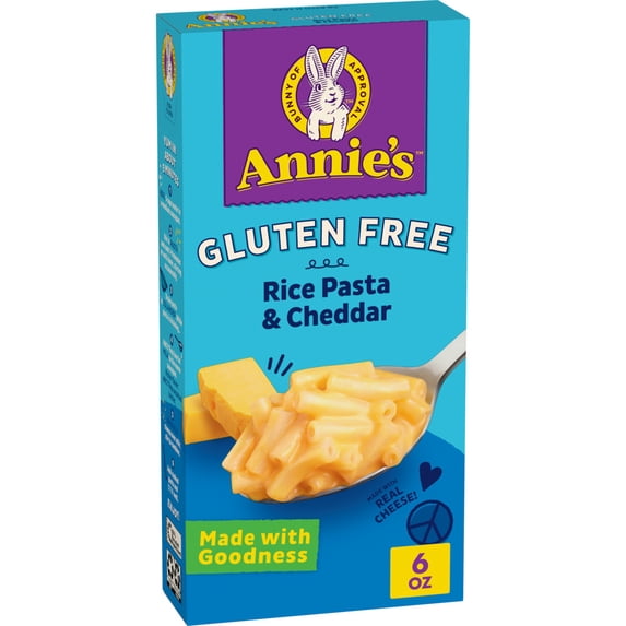 (6 pack) Annie's Gluten Free Rice Pasta and Cheddar, Made with Real Cheese, 6 oz