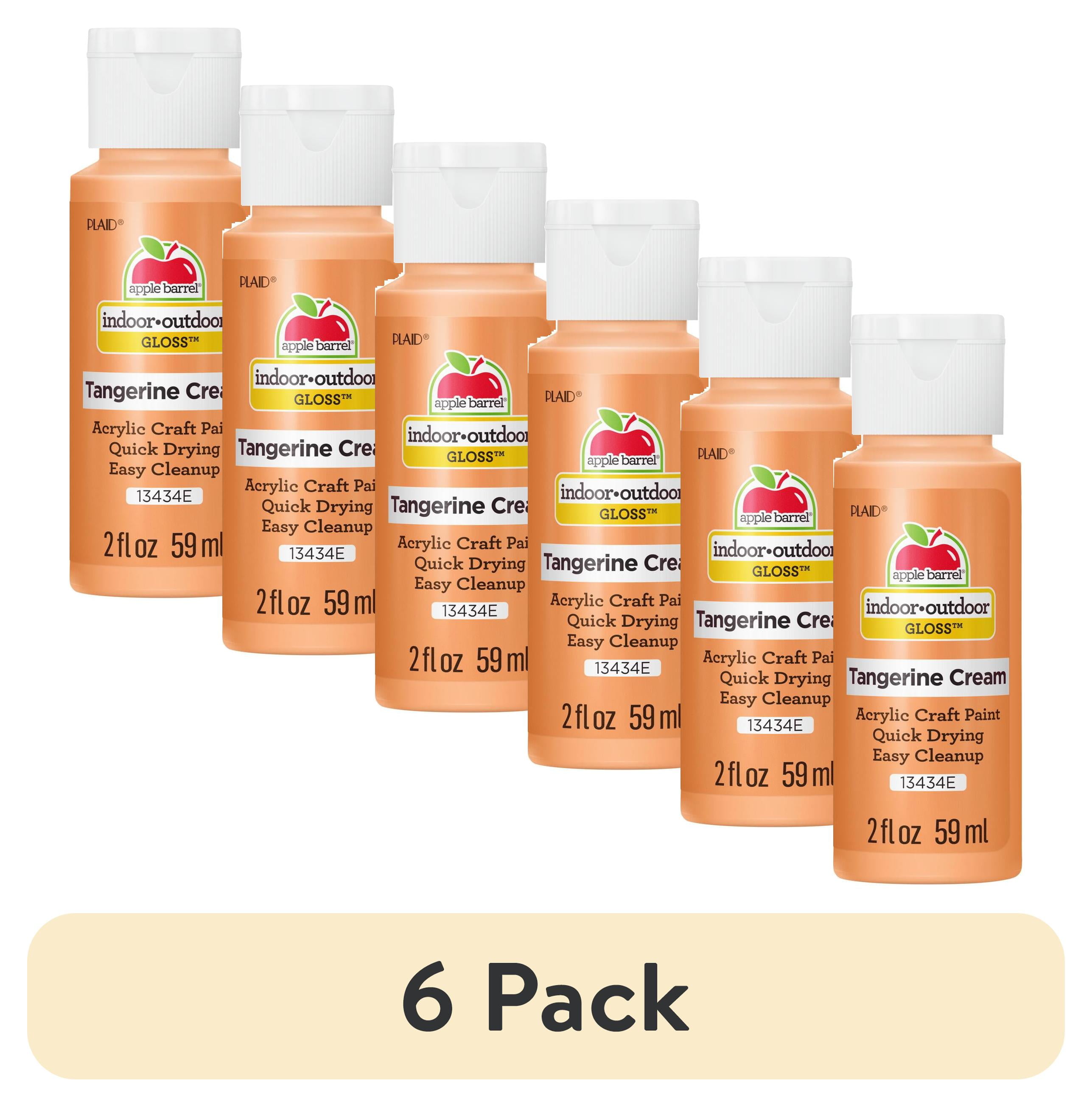 (6 pack) Apple Barrel Acrylic Craft Paint, Gloss Finish, Tangerine Cream, 2 fl oz