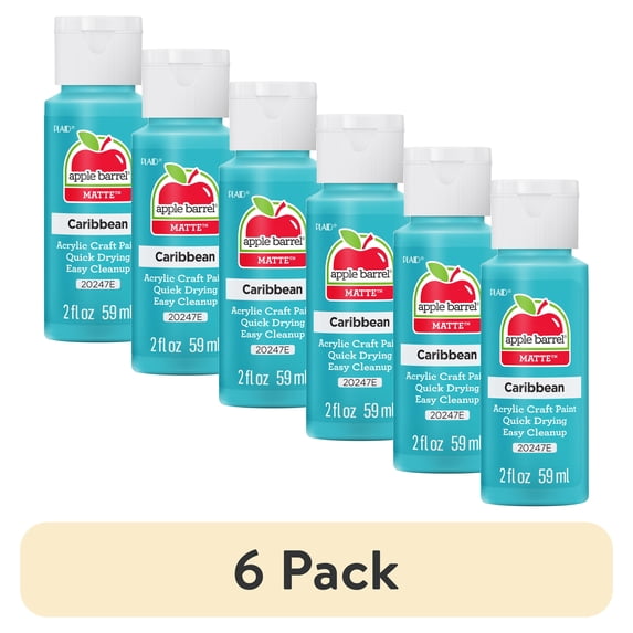 (6 pack) Apple Barrel Acrylic Craft Paint, Matte Finish, Caribbean, 2 fl oz