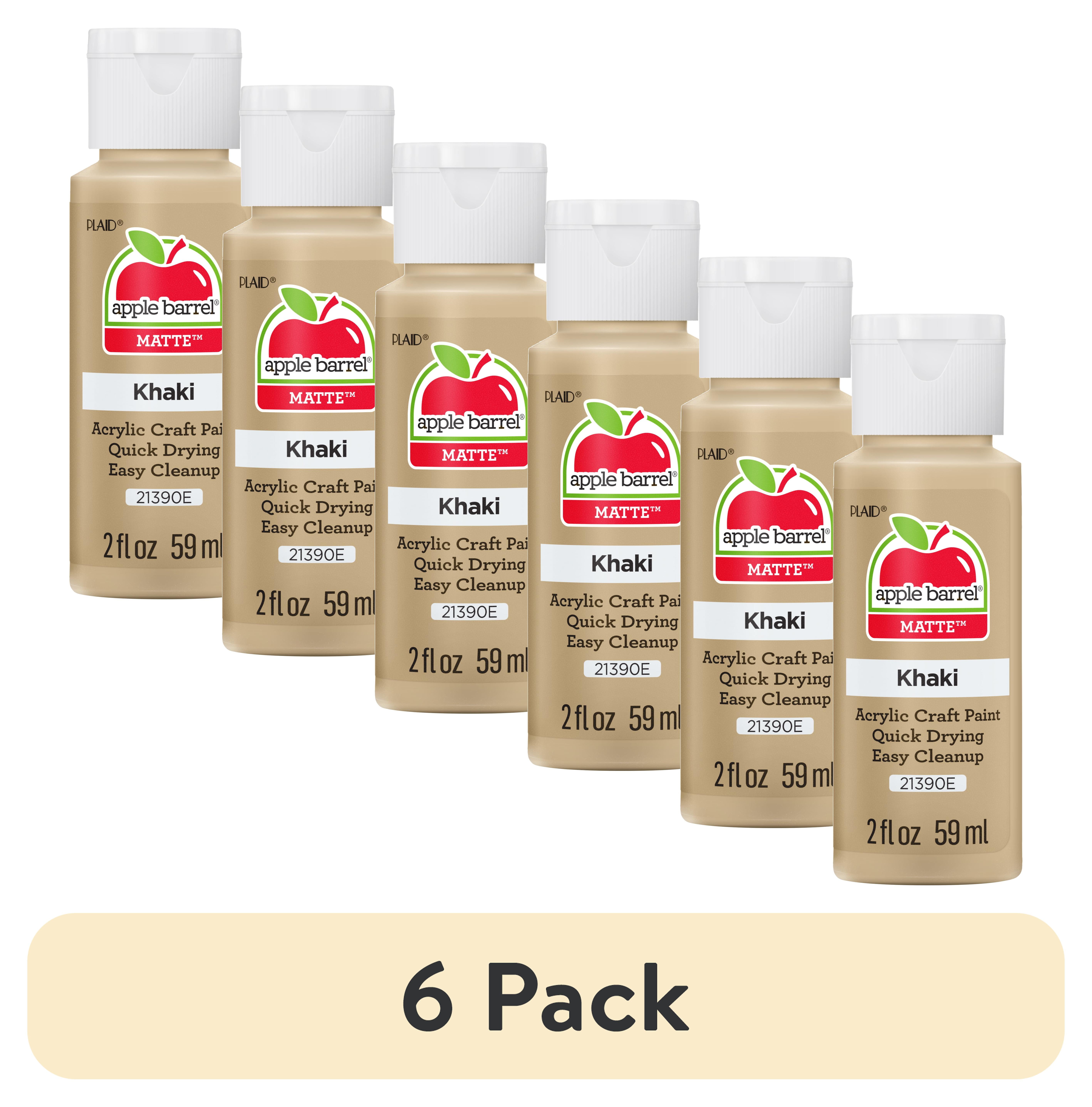 (6 pack) Apple Barrel Acrylic Craft Paint, Matte Finish, Khaki, 2 fl oz