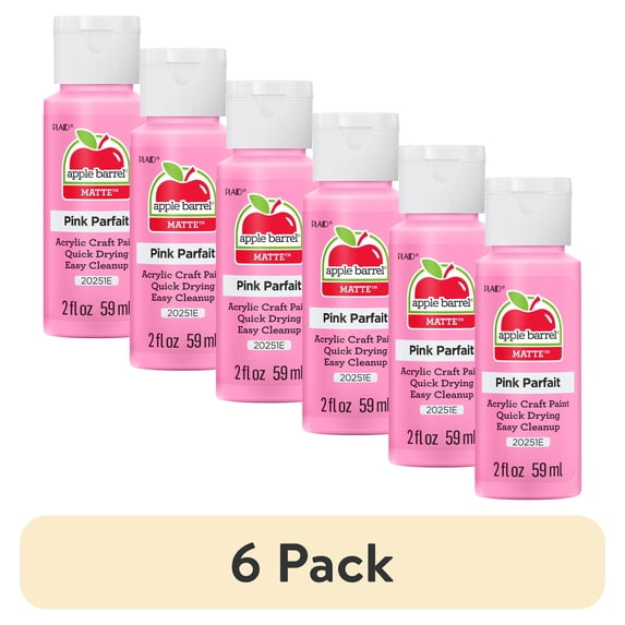 (6 pack) Apple Barrel Acrylic Craft Paint, Matte Finish, Pink Parfait, 2 fl oz