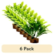 (6 pack) Aqua Culture Value Aquarium Plant Decoration - Green