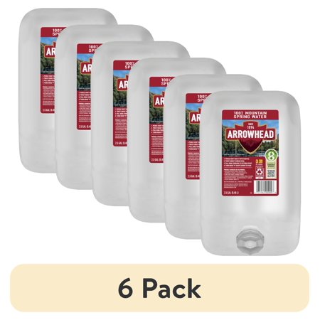 (6 pack) Arrowhead Mountain Spring Water, 2.5 gal, Single Plastic Jug