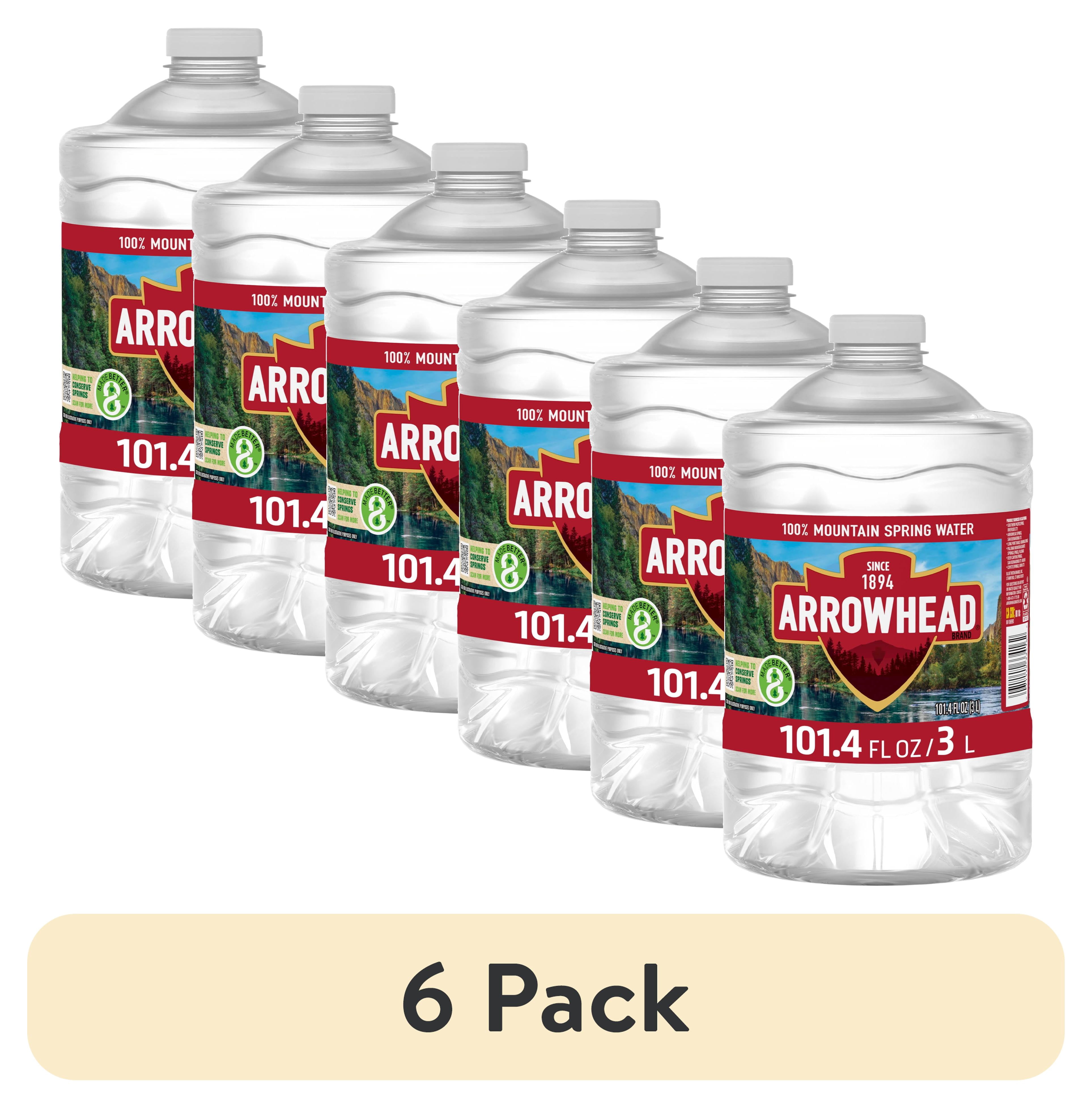 (6 pack) Arrowhead Mountain Spring Water, 3 Liter, Single Plastic Jug