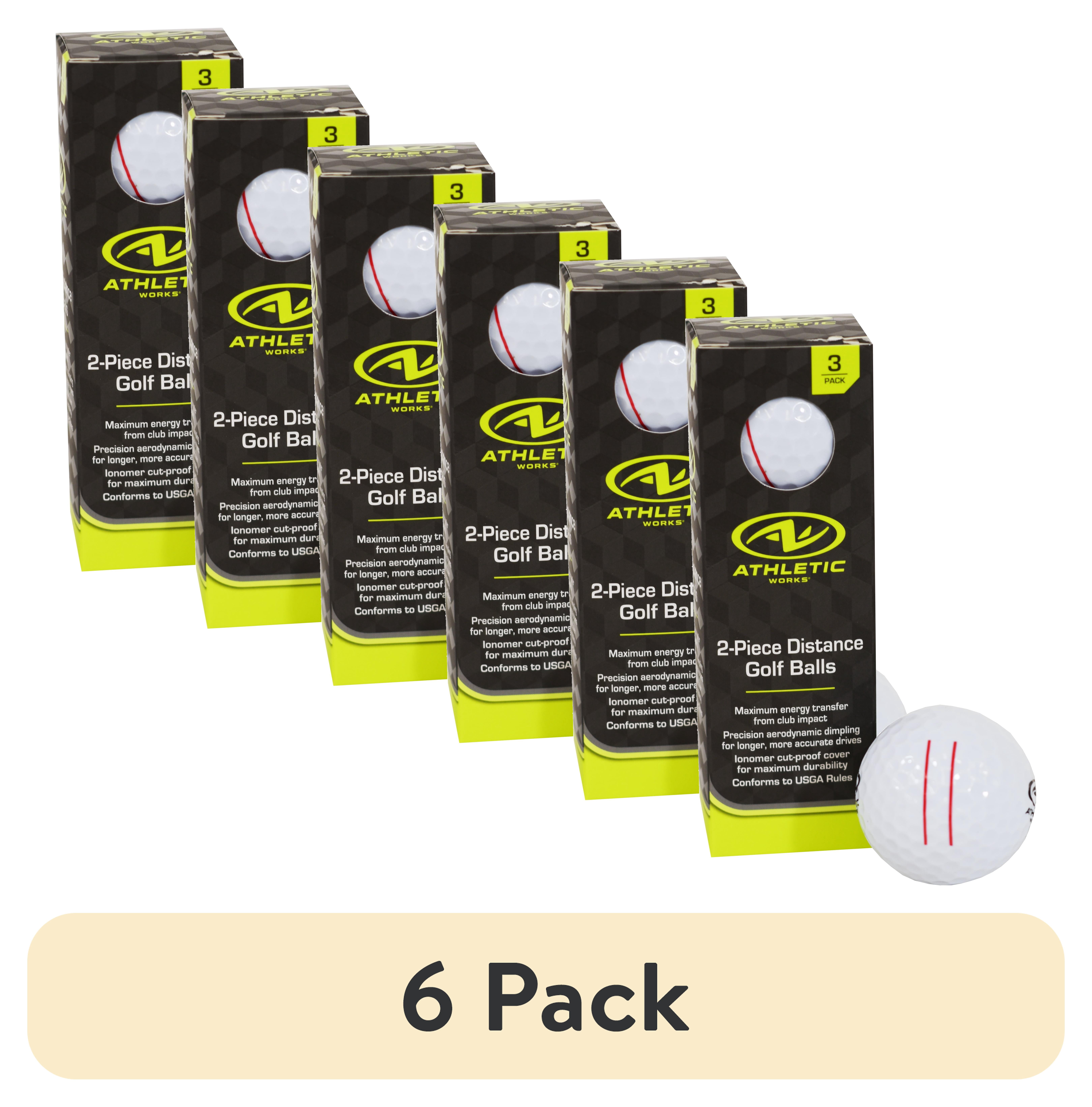 (6 pack) Athletic Works 2-Piece Distance Golf Balls (3-Pack Sleeve)