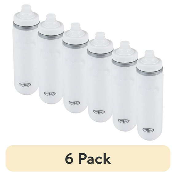 (6 pack) Athletic Works 24 oz Squeeze Bottle, Gray