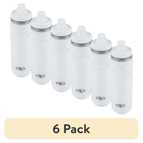 (6 pack) Athletic Works 24 oz Squeeze Bottle, Gray
