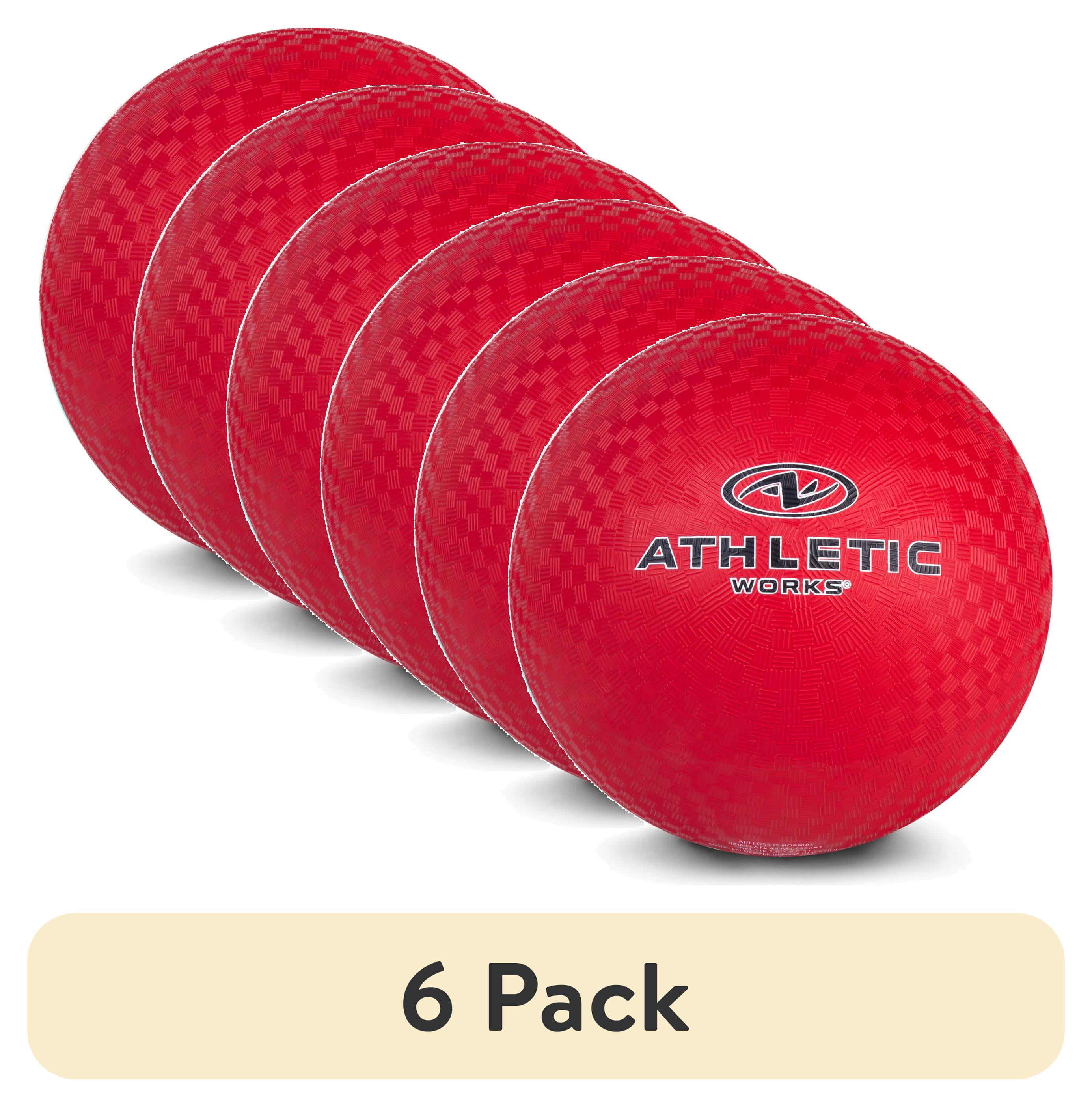 (6 pack) Athletic Works Red 8.5-inch Playground Ball for Kickball and Other Outdoor Fun