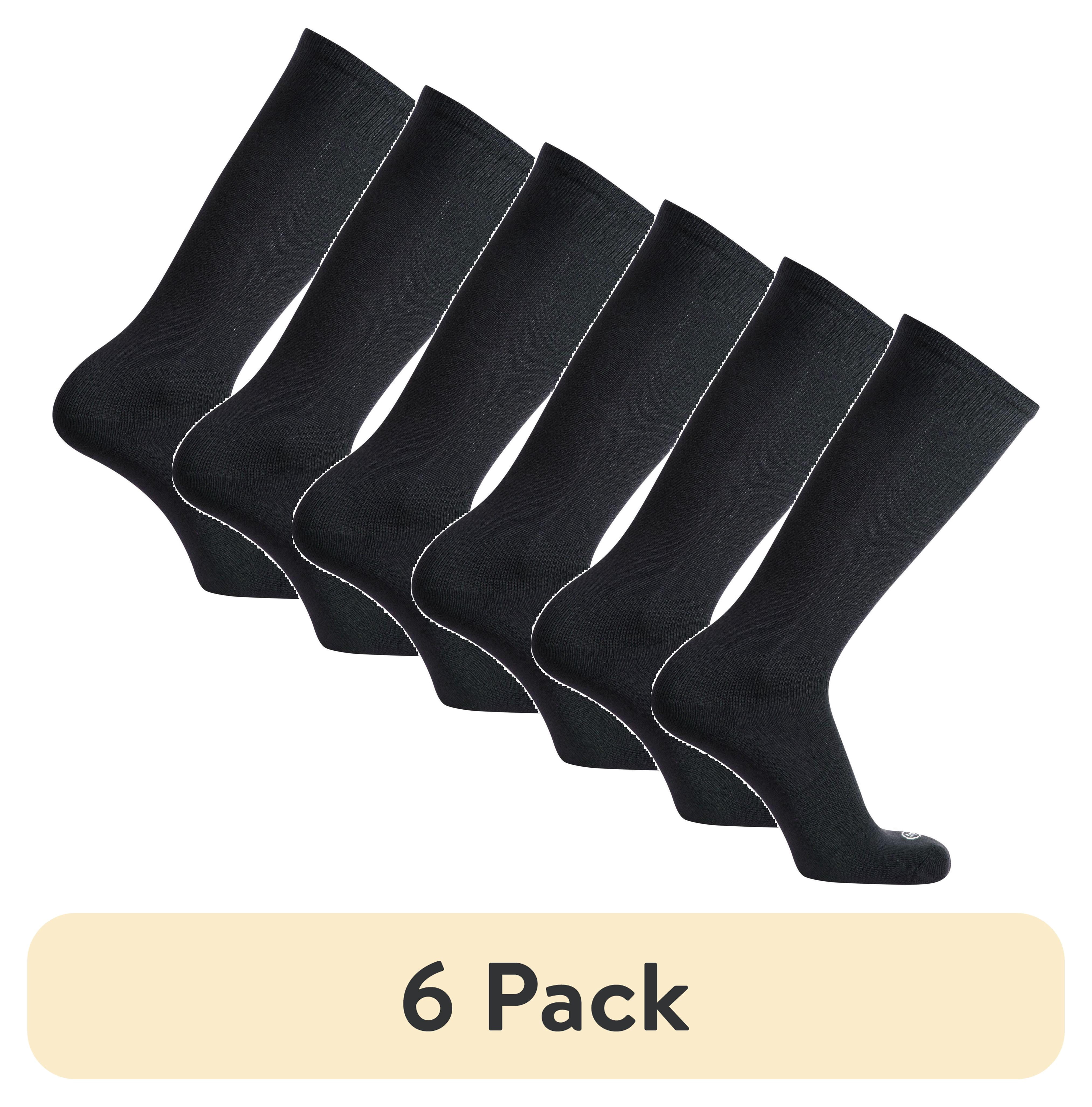 (6 pack) Athletic Works Unisex Baseball/Softball Socks, 2-Pair Pack, Black