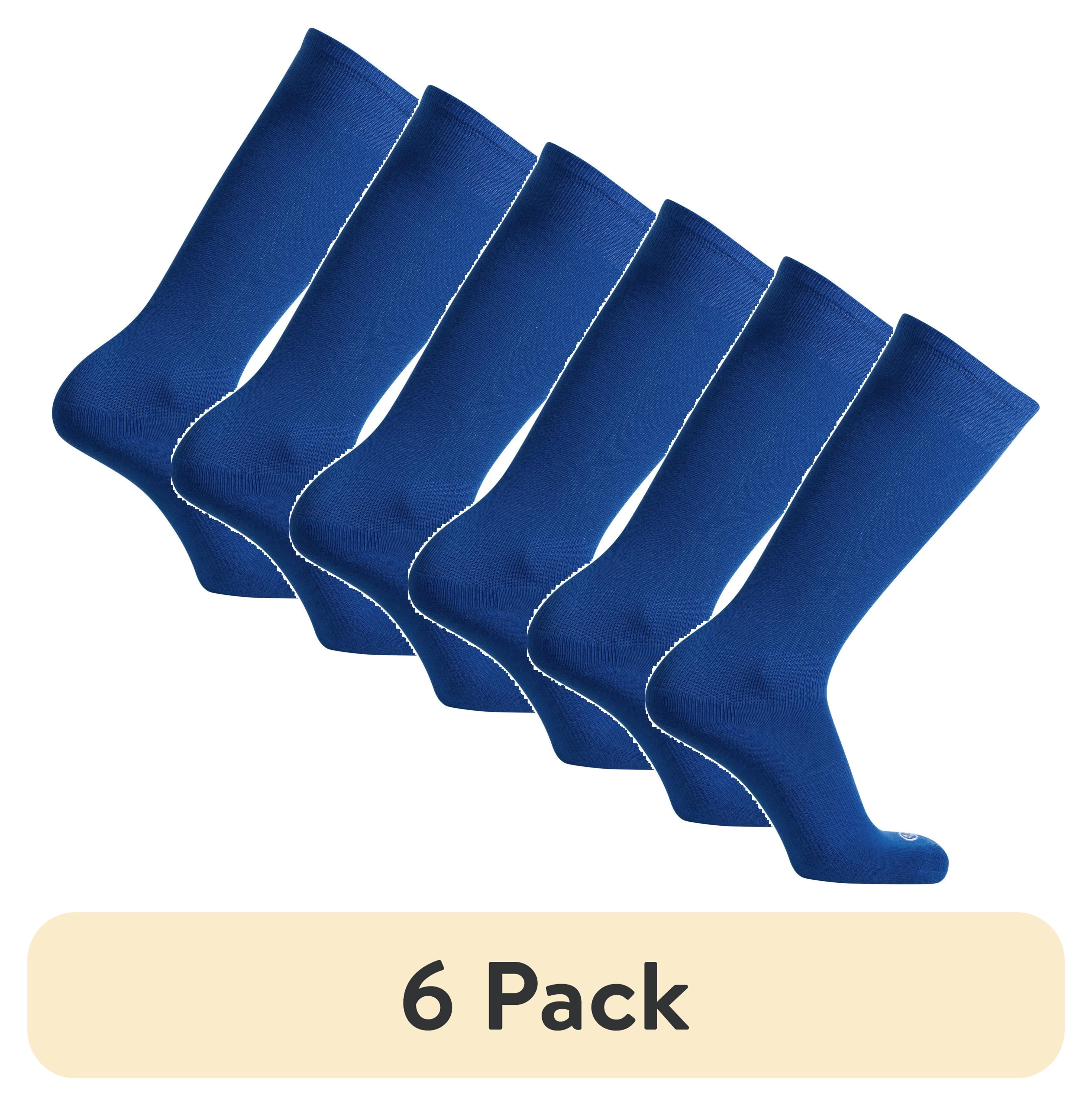 (6 pack) Athletic Works Unisex Baseball/Softball Socks, 2-Pair Pack, Blue