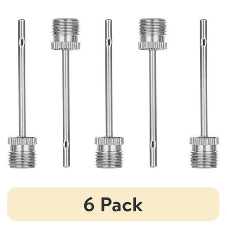 (6 pack) Athletic Works Universal Inflation Needle for Sports Ball Air Pumps, Stainless Steel, 1.5 in, 5 Pack