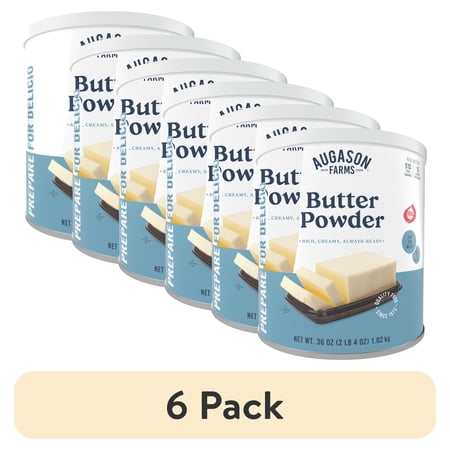 (6 pack) Butter Powder Mix Can Emergency Food Supply, 510 Servings, 10 Year Shelf Life, Certified Gluten Free, Made with Real Milk, 15 Calories per Serving - Dry Butter Powder Blend, Ingredient for Baking