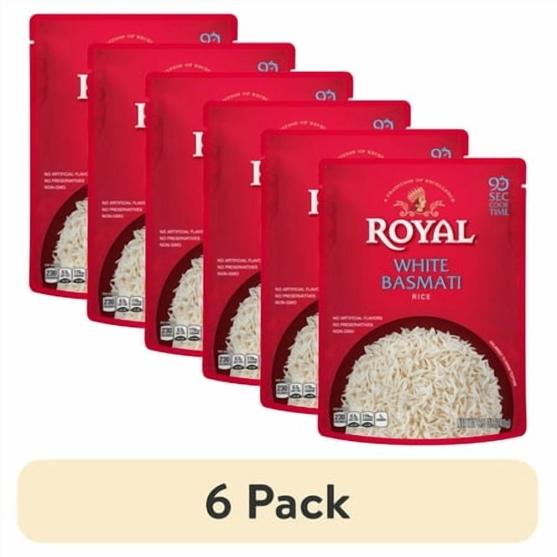 Royal Rice Walmart (6 pack) Authentic Royal Ready-to-Heat Long Grain White Basmati Rice, 8 ...